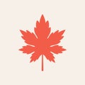 Maple leaf vector icon Royalty Free Stock Photo