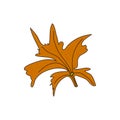 Maple leaf vector illustration. Idea for picture in frame, ornament, autumn holidays and themes. Logo, icons, decor, art. Royalty Free Stock Photo