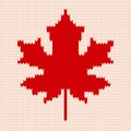 Maple leaf on white - Seamless knitting pattern