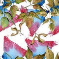 Maple leaves pattern in a watercolor style. Royalty Free Stock Photo
