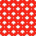 Maple leaves on red background. Canadian seamless pattern. Canada Day background. Vector template for Canadian holiday Royalty Free Stock Photo