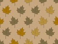 Maple leaves seamless pattern. Falling autumn leaves. Design for wrapping paper, print, fabric and printing. Vector illustration Royalty Free Stock Photo