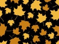 Maple leaves seamless pattern. Falling autumn leaves. Design for wrapping paper, print, fabric and printing. Vector illustration Royalty Free Stock Photo