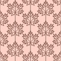 Maple leaves seamless vector pattern. Vintage style and colors (light orange-red). Royalty Free Stock Photo