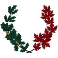 Maple and oak wreath