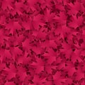 Maple seamless pattern paper cut illustration in burgundy color palette.