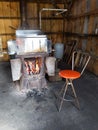 Maple Sugaring with Antique Chair Royalty Free Stock Photo