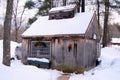 A maple sugar house in winter Royalty Free Stock Photo