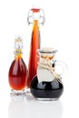 Maple syrup in glass bottle Royalty Free Stock Photo