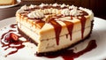 Maple Syrup Indulgence A National Cheesecake Day Delight.AI Generated