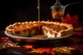 Maple Syrup Pie, a decadent dessert that celebrates Canada\'s iconic maple syrup Royalty Free Stock Photo
