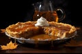 Maple Syrup Pie, a decadent dessert that celebrates Canada\'s iconic maple syrup Royalty Free Stock Photo