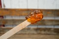 Maple taffy on a stick