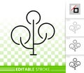 Maple tree summer park simple line vector icon