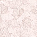 Maple tree leaf brown texture. Seamless vector pattern. Autumn season theme background. Fall graphic illustration Royalty Free Stock Photo