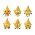 Maple yellow leaf cartoon character with nope expression