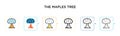 The maples tree vector icon in 6 different modern styles. Black, two colored the maples tree icons designed in filled, outline,