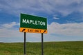 US Highway Exit Sign for Mapleton Royalty Free Stock Photo
