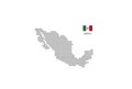 Vector square pixel dotted map of Mexico isolated on white background with Mexico flag Royalty Free Stock Photo