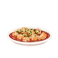 Mapo tofu chinese cuisine icon