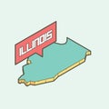 Mapofillinoisstate. Vector illustration decorative design Royalty Free Stock Photo