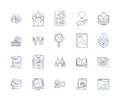 Mapping and charting line icons collection. Cartographer, Atlas, Navigation, Topography, Terrain, Survey, Aerial vector
