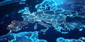 Mapping the Global Network: A Digital Representation of Western Europe. Concept Digital Mapping,