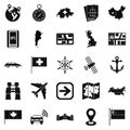 Mapping icons set, simple style Royalty Free Stock Photo
