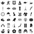 Mapping icons set, simple style Royalty Free Stock Photo