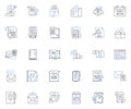 Mapping out line icons collection. Navigation, Charting, Diagramming, Tracing, Planning, Surveying, Plotting vector and