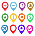 Mapping pins icon set