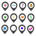 Mapping pins icon set vector