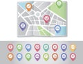 Mapping pins icons travel Royalty Free Stock Photo