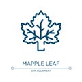 Mapple leaf icon. Linear vector illustration from hockey collection. Outline mapple leaf icon vector. Thin line symbol for use on Royalty Free Stock Photo