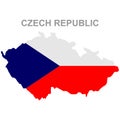 Maps of czech republic with national flags icon vector design symbol