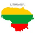 Maps of Lithuania with national flags icon vector design symbol