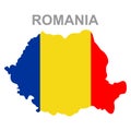 Maps of Romania with flags icon vector design symbol Royalty Free Stock Photo