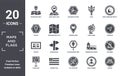 maps.and.flags icon set. include creative elements as folded map with position mark, rock landslide safety, earth gobe,