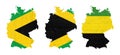 Maps of Germany with the colors of Jamaica black, green and yellow, illustrative of the so-called Jamaica coalition