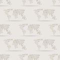 Maps globe Earth contour seamless pattern background silhouette world mapping cartography texture vector illustration Royalty Free Stock Photo