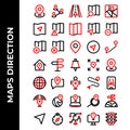 Maps icon set include map,search,position,alert,delete,add,marker,pointer,route,road,navigation,globe,chat,pin,road,phone,signal,