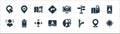 maps and navigation line icons. linear set. quality vector line set such as position, road, gps navigator, share location, maps,