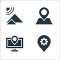 maps and navigation line icons. linear set. quality vector line set such as setting, location, location