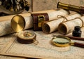 Maps and navigation tools, including a Royalty Free Stock Photo