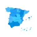 Spain Regions Map with Editable Stroke Illustration