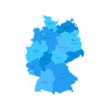 Germany Regions Map with Editable Outline Illustration