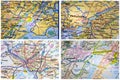 Maps New York collage Royalty Free Stock Photo