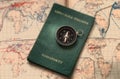 Maps and passport for travel and adventure into the world