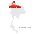 Maps of Thailand with blue maps pin on Chonburi Province