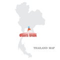 Maps of Thailand with blue maps pin on Chonburi Province